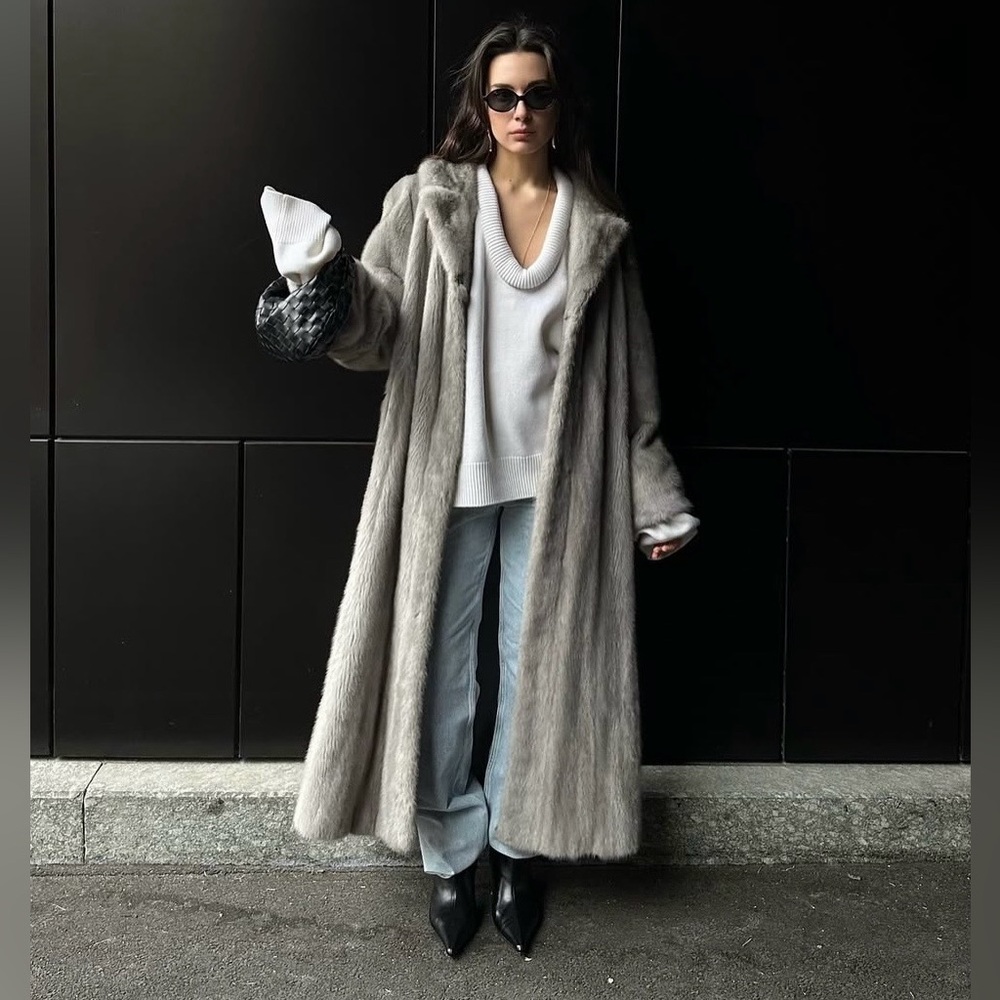 Birger Christensen silver mink coat vintage